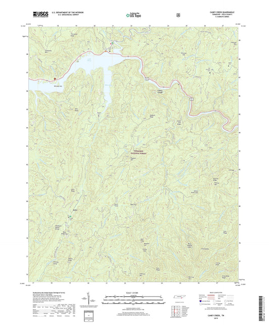 Caney Creek Tennessee US Topo Map Image