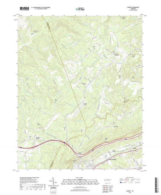 Cardiff Tennessee US Topo Map Image