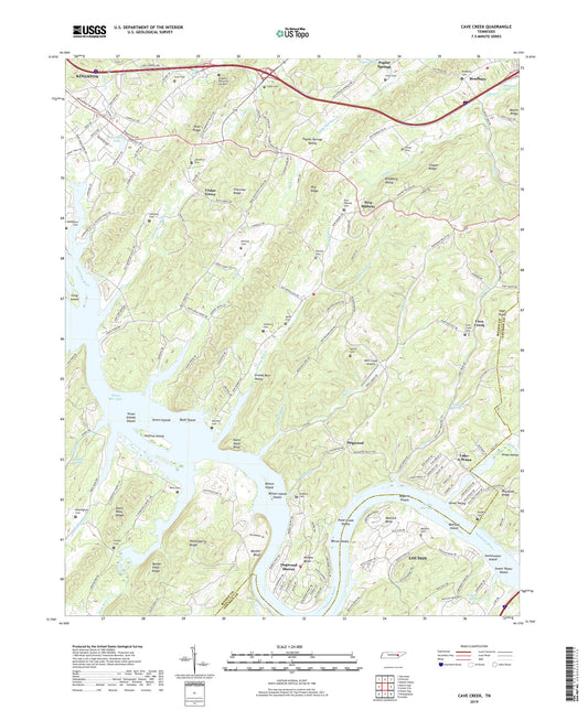 Cave Creek Tennessee US Topo Map Image