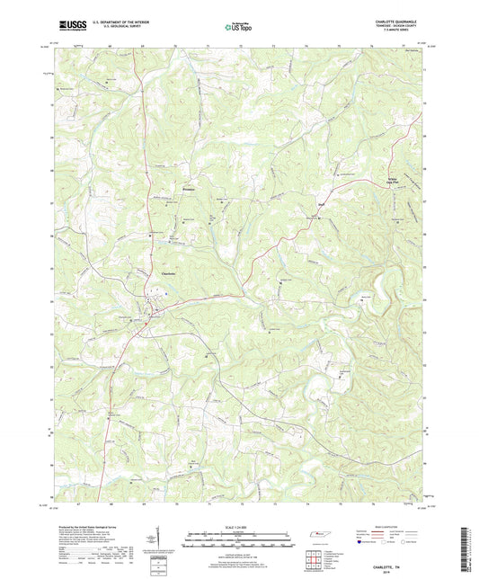 Charlotte Tennessee US Topo Map Image