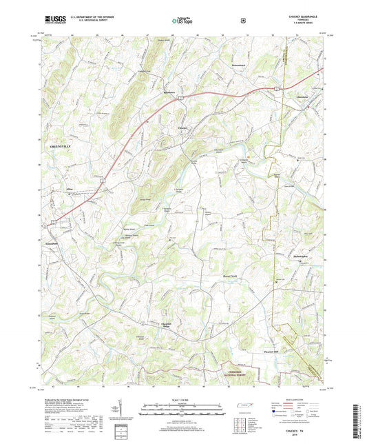 Chuckey Tennessee US Topo Map Image