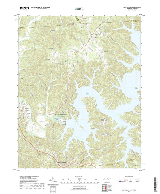 Dale Hollow Dam Tennessee US Topo Map Image