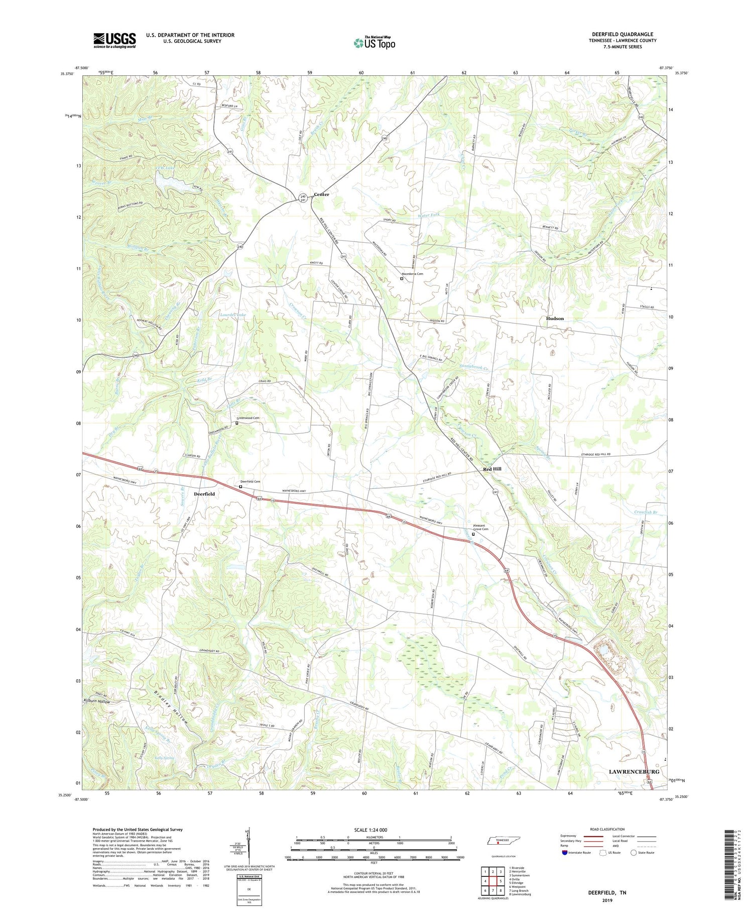 Deerfield Tennessee US Topo Map Image