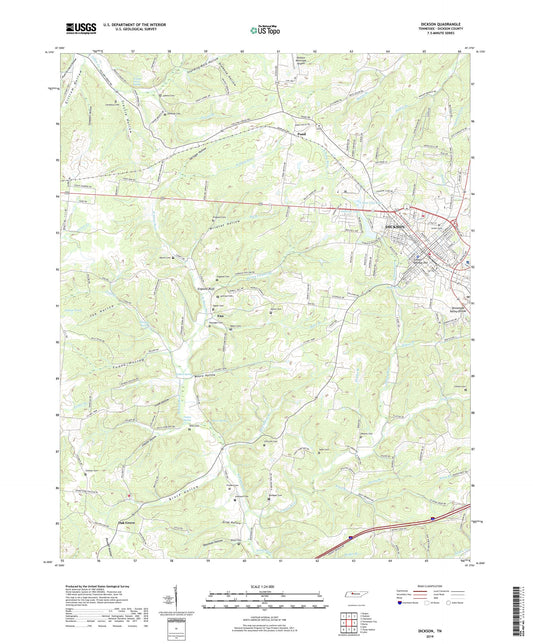 Dickson Tennessee US Topo Map Image