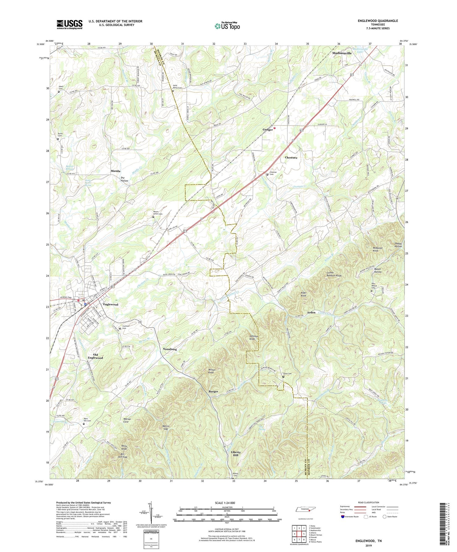 Englewood Tennessee US Topo Map Image