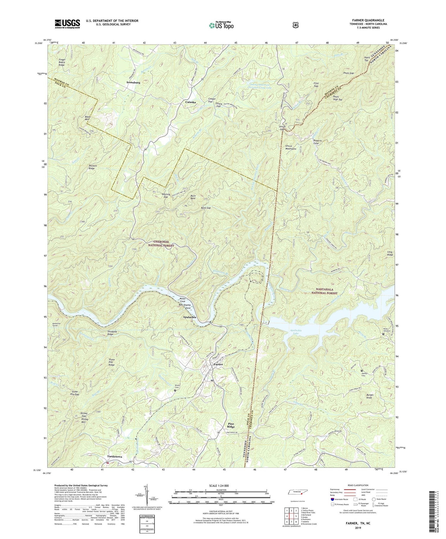 Farner Tennessee US Topo Map Image