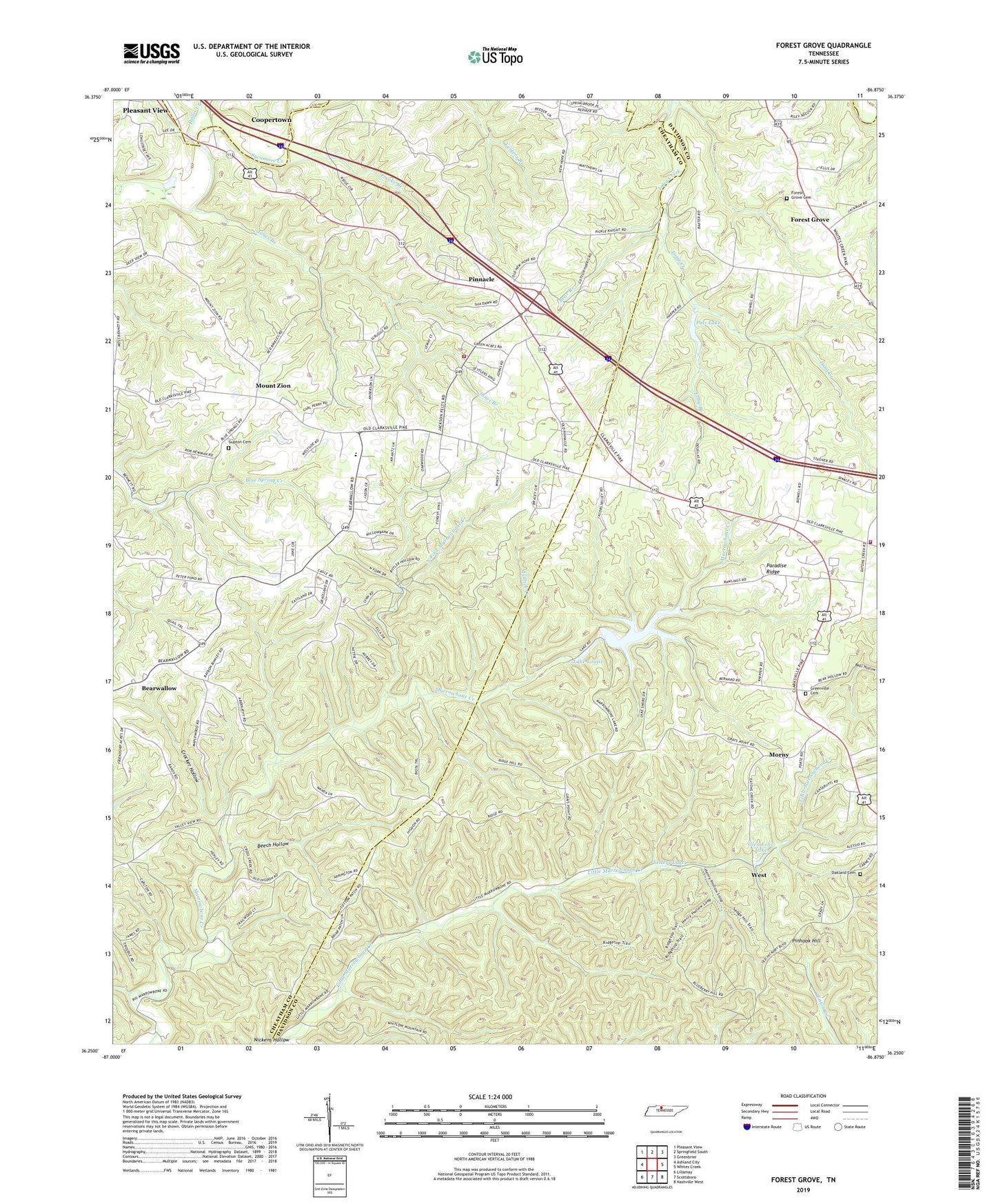 Forest Grove Tennessee US Topo Map Image