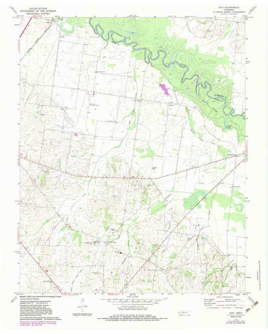 Classic USGS Gift Tennessee 7.5'x7.5' Topo Map Image