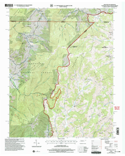 Classic USGS Grayson North Carolina 7.5'x7.5' Topo Map Image