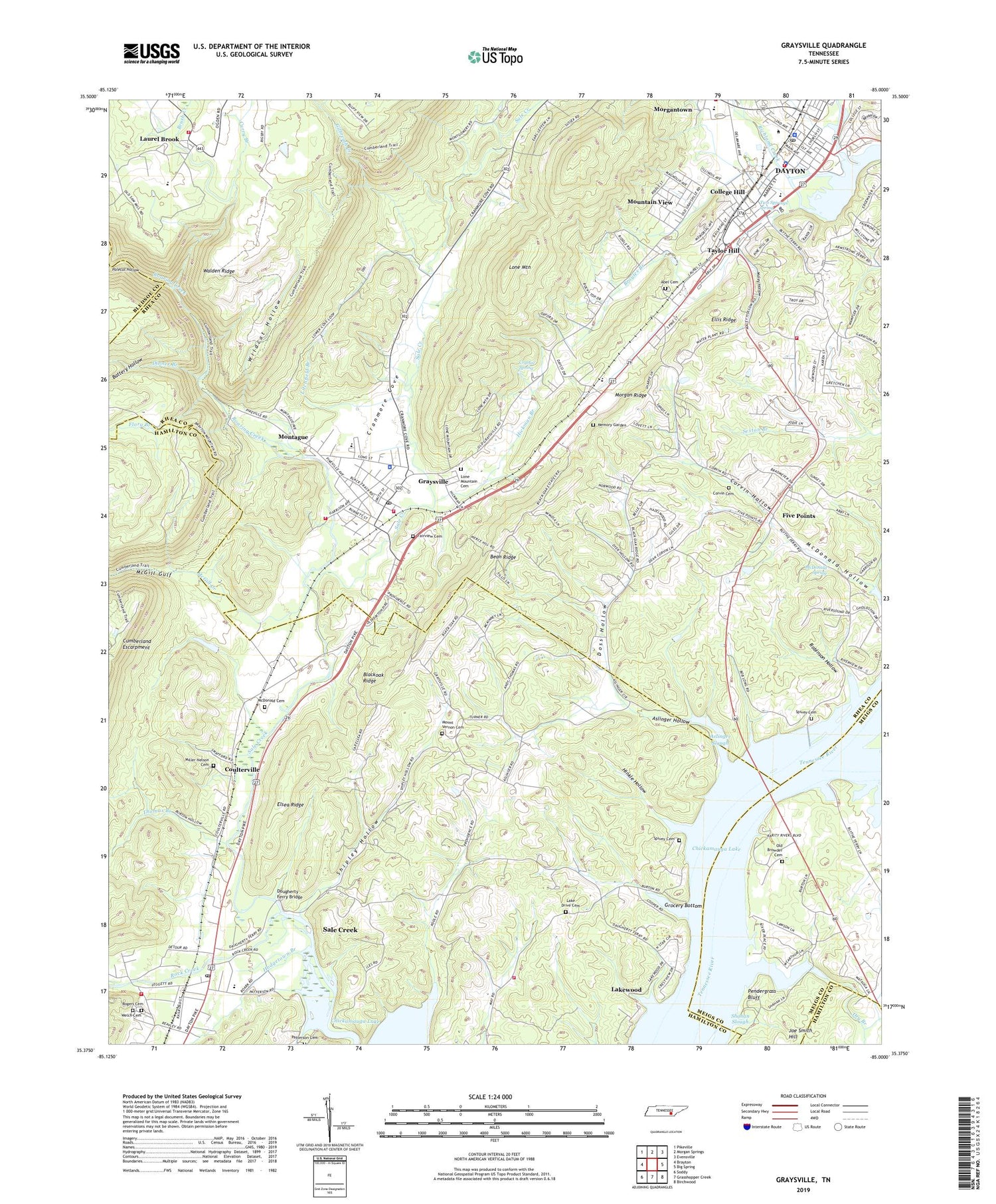 Graysville Tennessee US Topo Map Image