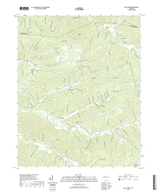 Halls Creek Tennessee US Topo Map Image