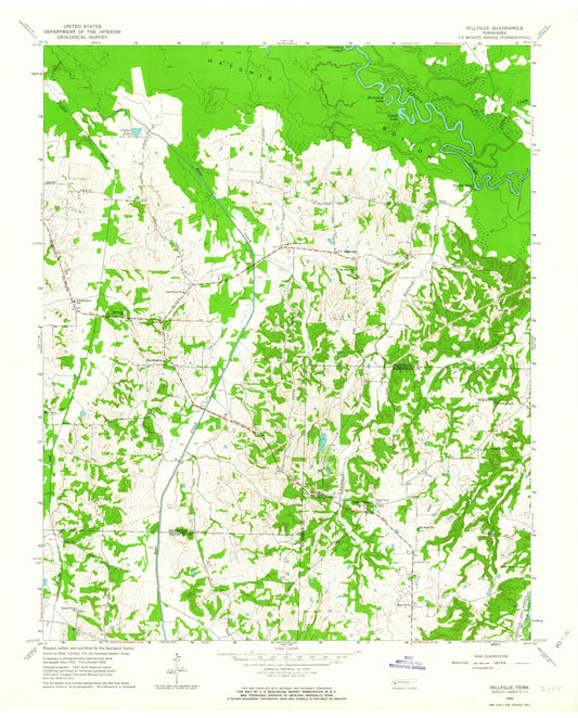 Classic USGS Hillville Tennessee 7.5'x7.5' Topo Map Image