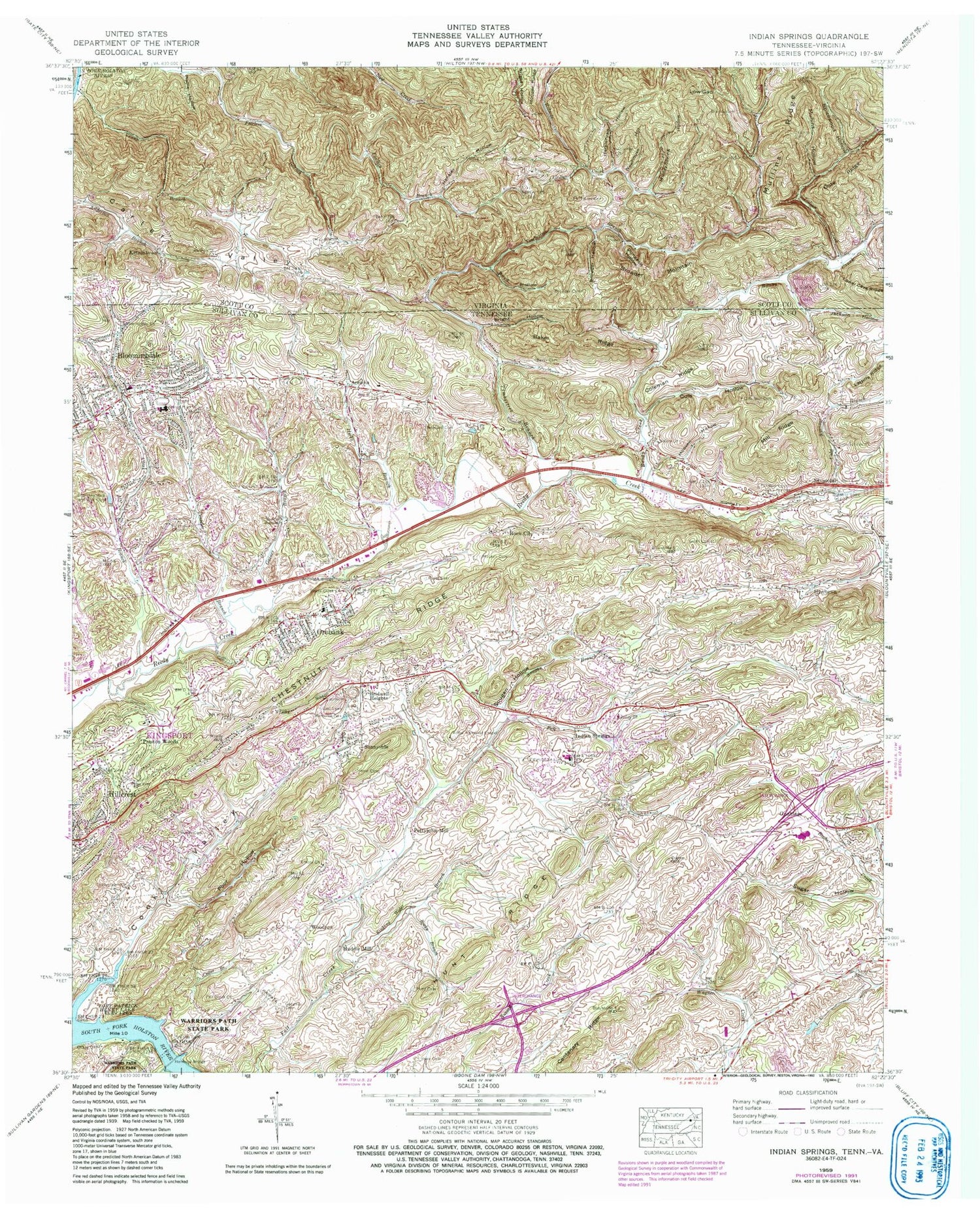 Classic USGS Indian Springs Tennessee 7.5'x7.5' Topo Map Image