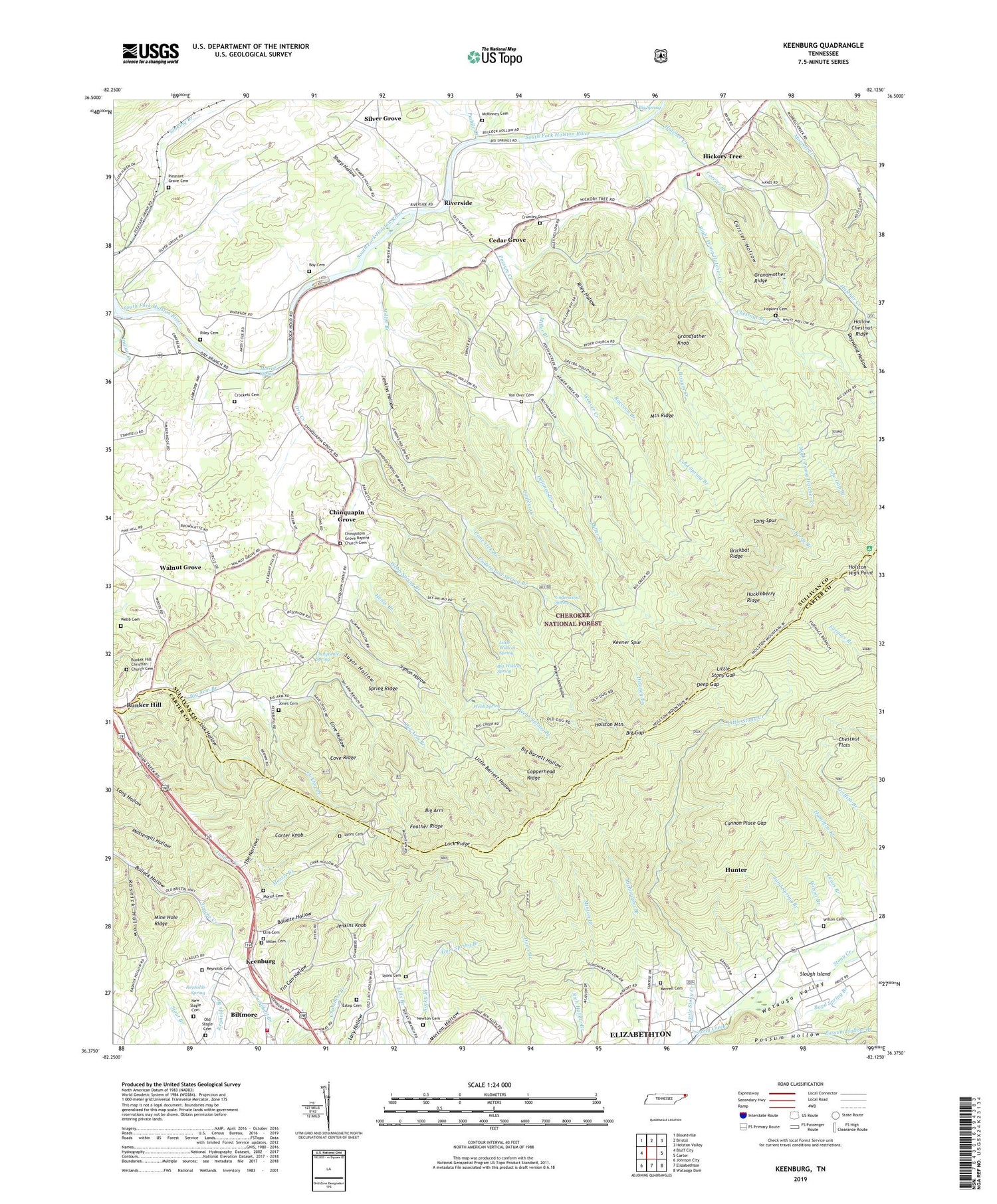 Keenburg Tennessee US Topo Map Image