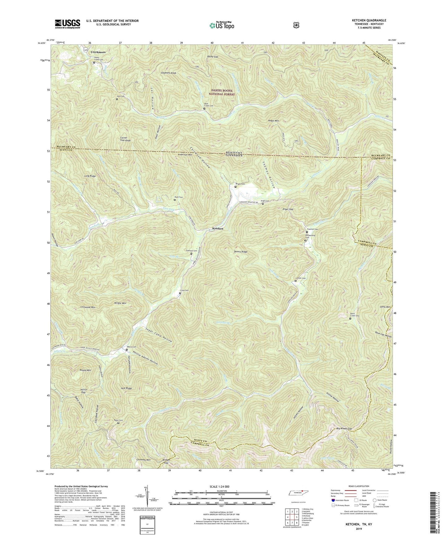 Ketchen Tennessee US Topo Map Image