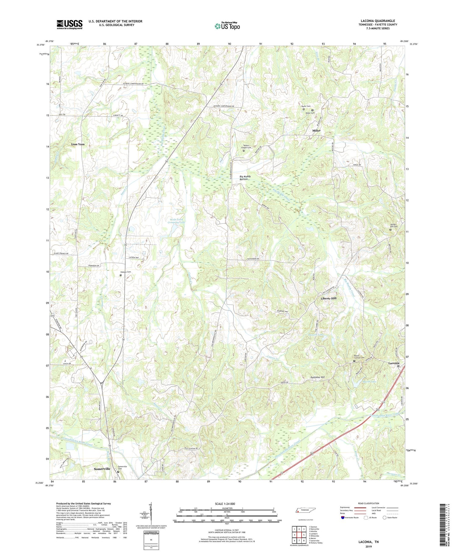 Laconia Tennessee US Topo Map Image