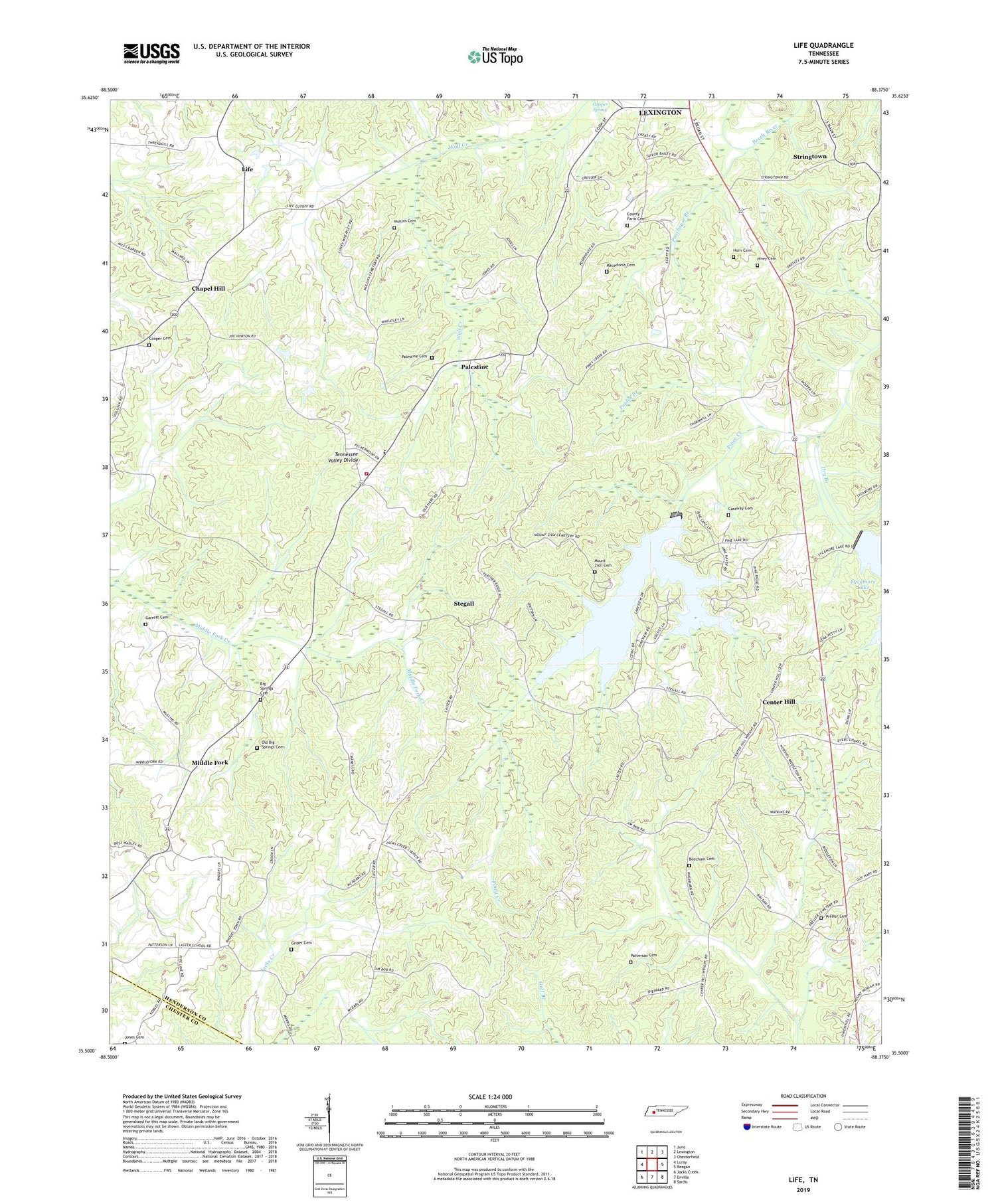 Life Tennessee US Topo Map Image