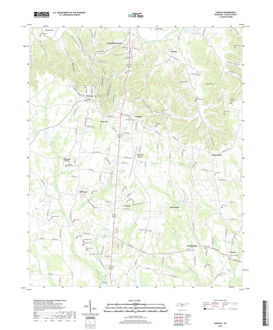 Lincoln Tennessee US Topo Map Image