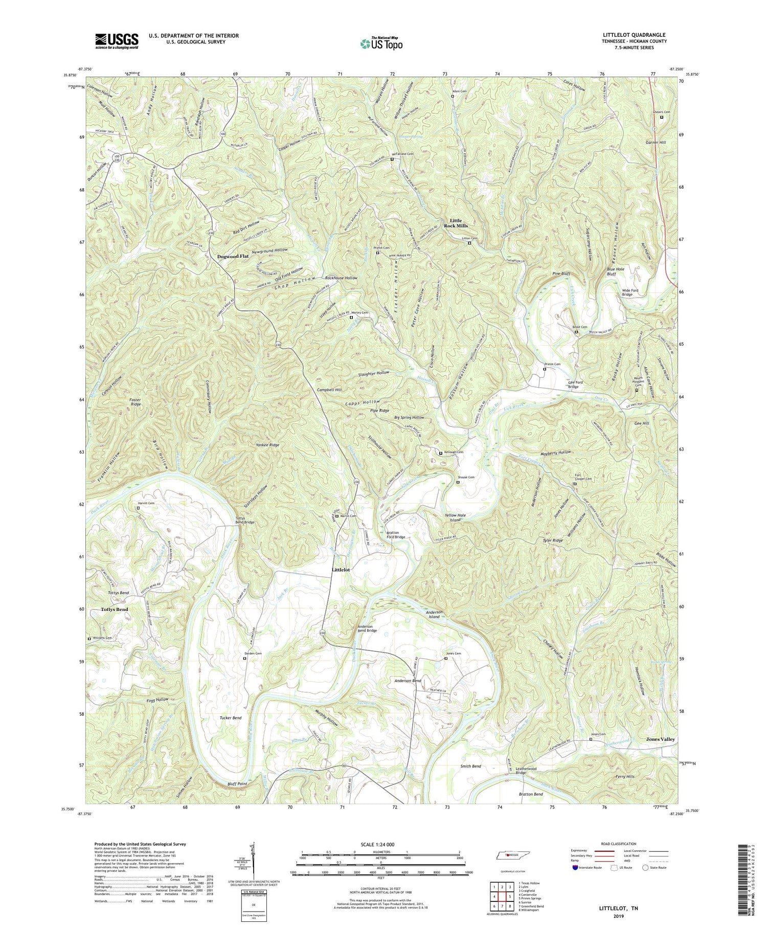 Littlelot Tennessee US Topo Map Image