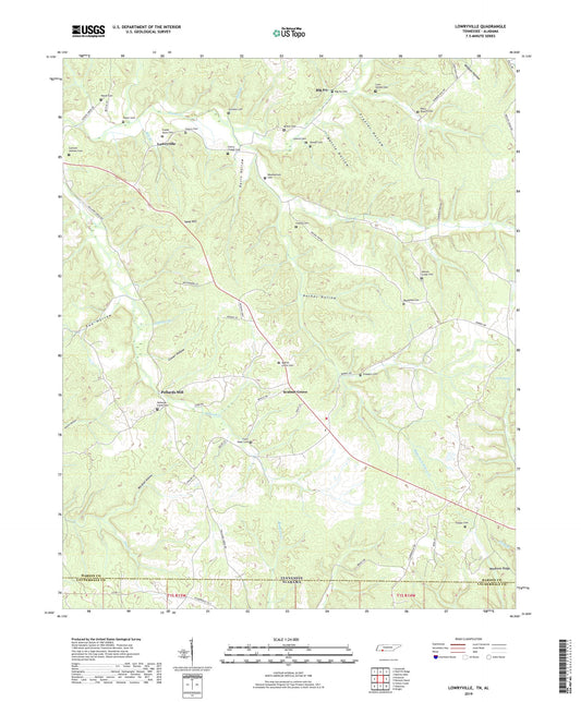Lowryville Tennessee US Topo Map Image