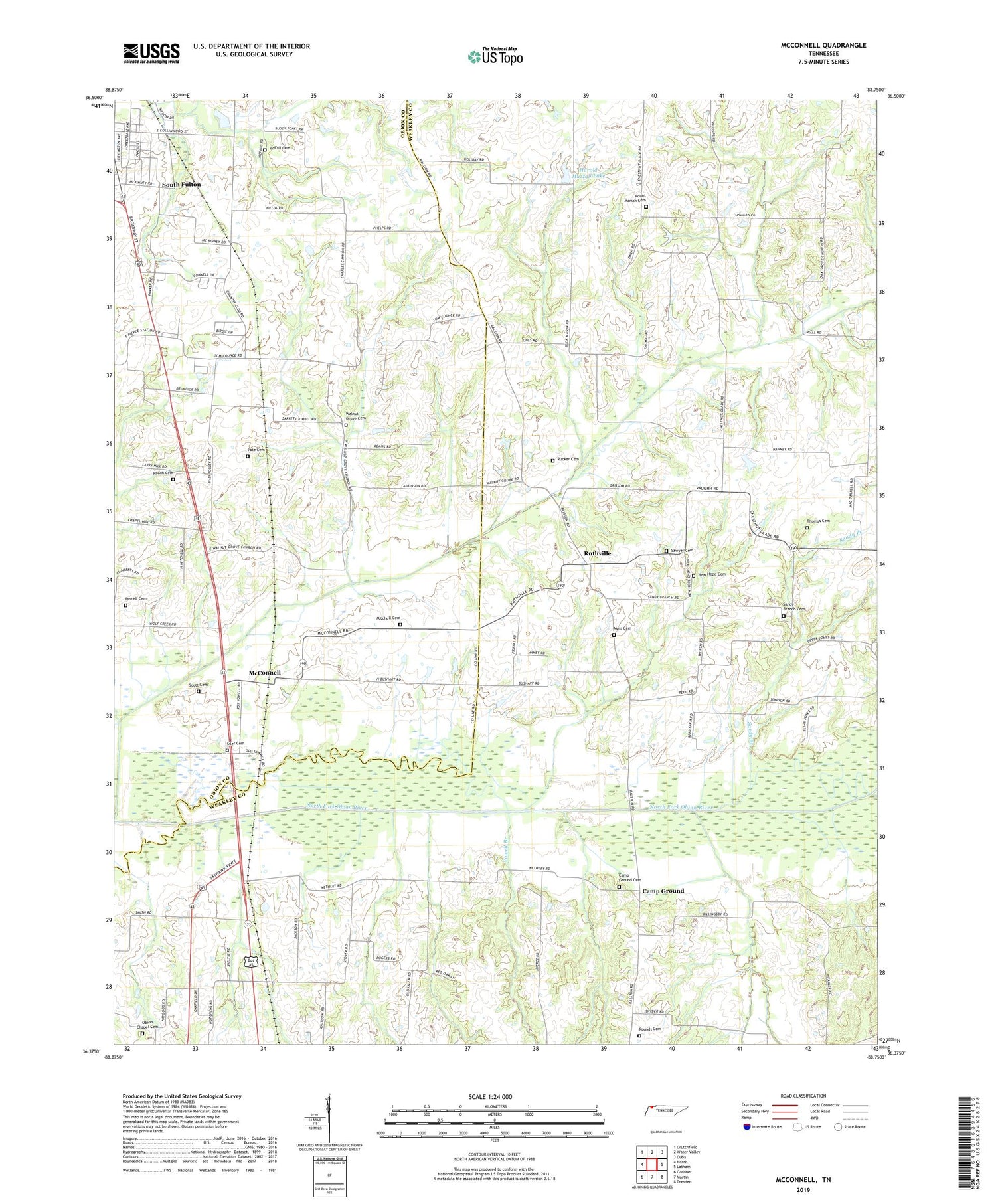 McConnell Tennessee US Topo Map Image