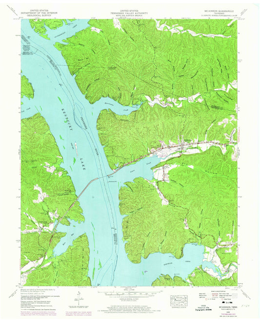 Classic USGS McKinnon Tennessee 7.5'x7.5' Topo Map Image