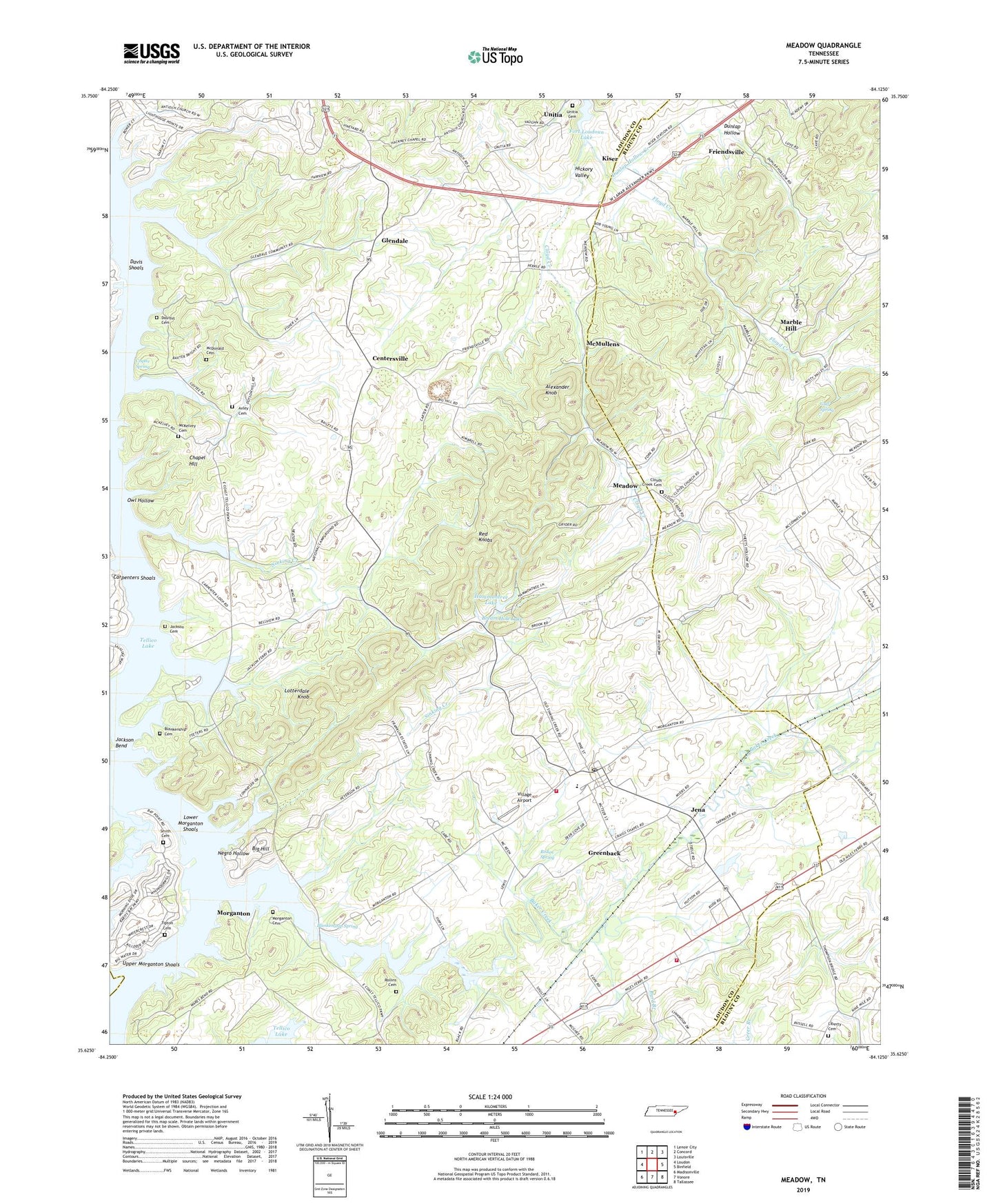 Meadow Tennessee US Topo Map Image