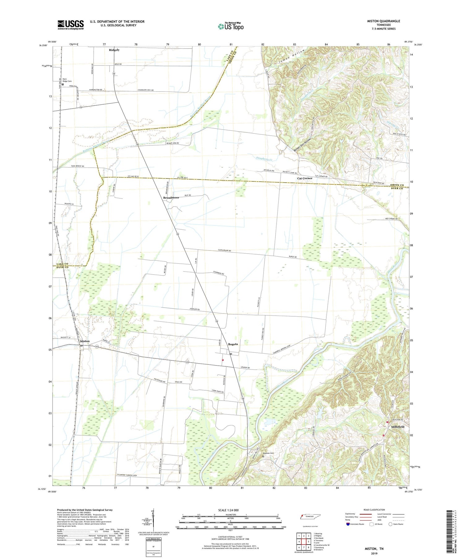 Miston Tennessee US Topo Map Image