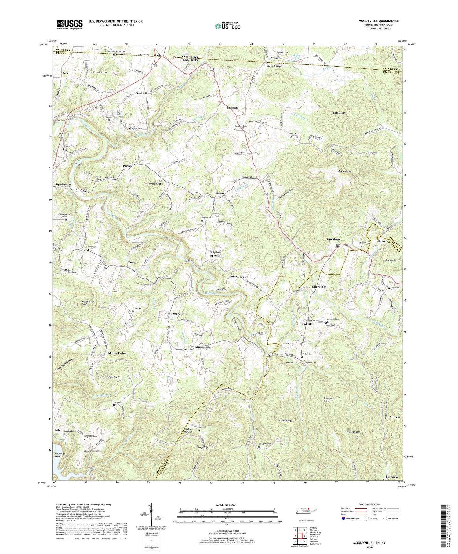 Moodyville Tennessee US Topo Map Image
