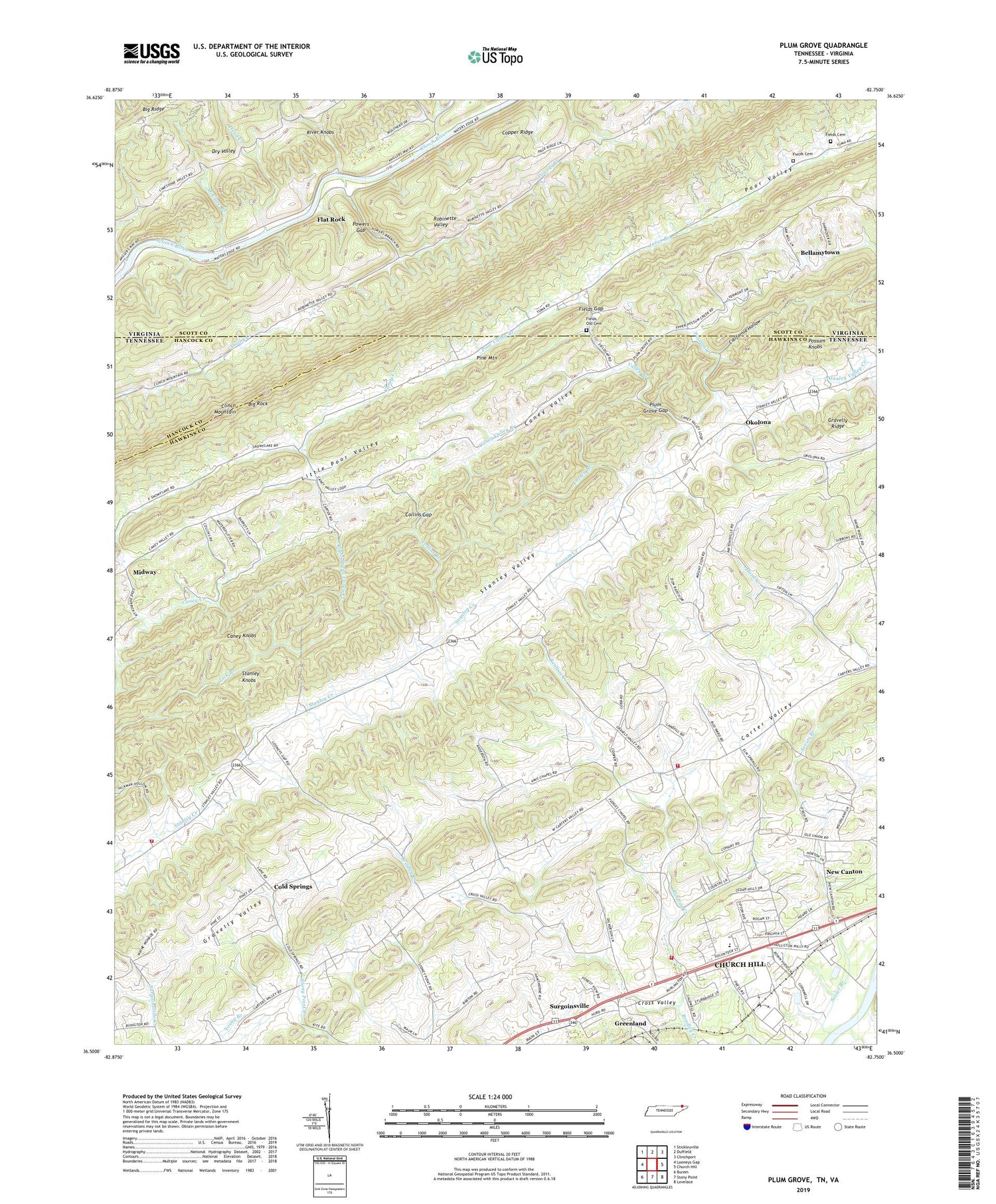 Plum Grove Tennessee US Topo Map Image