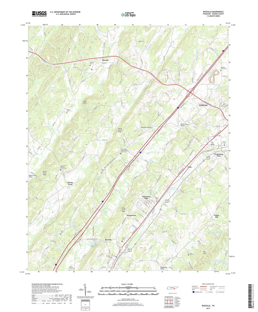 Riceville Tennessee US Topo Map Image