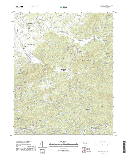 Richardson Cove Tennessee US Topo Map Image