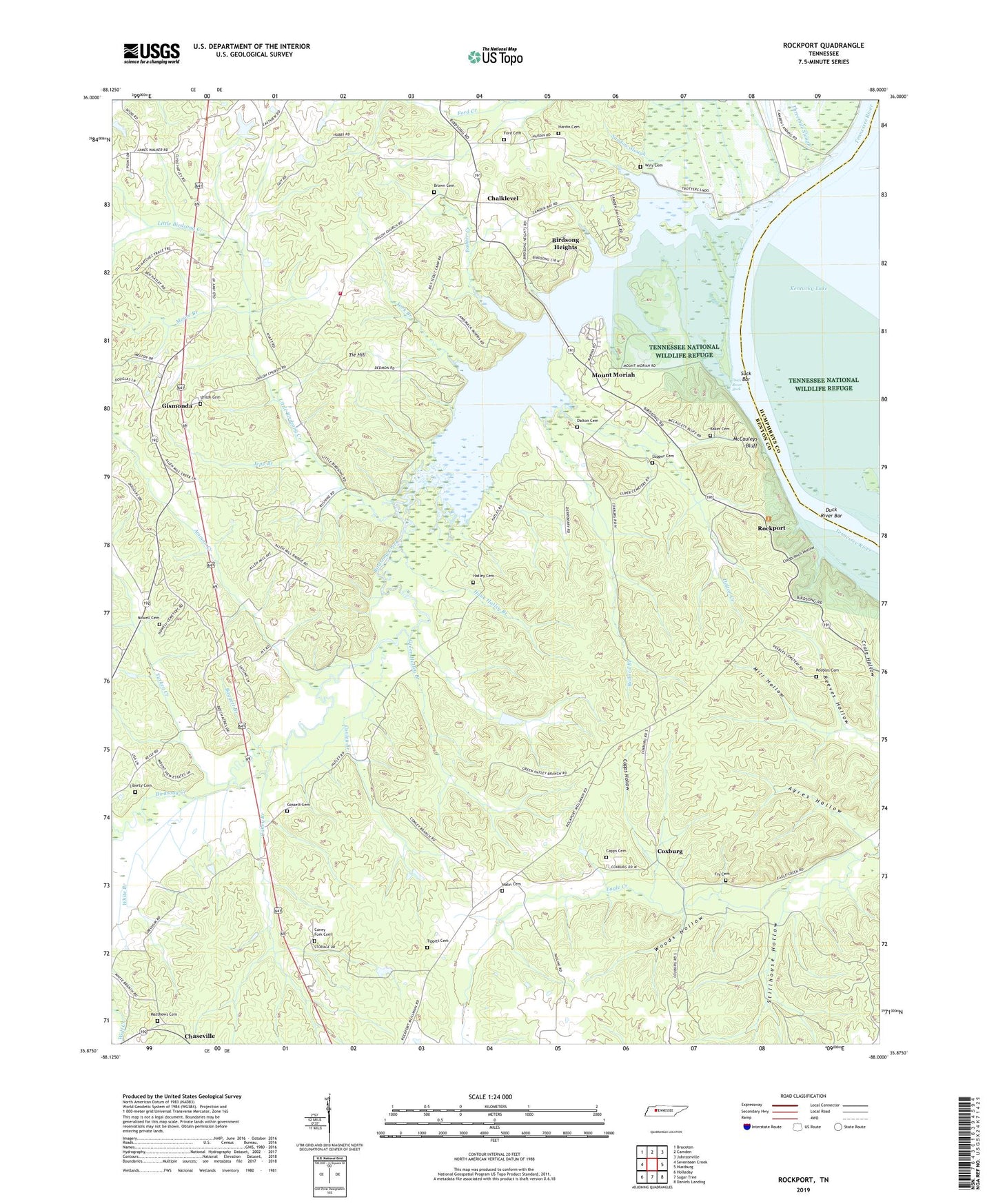 Rockport Tennessee US Topo Map Image
