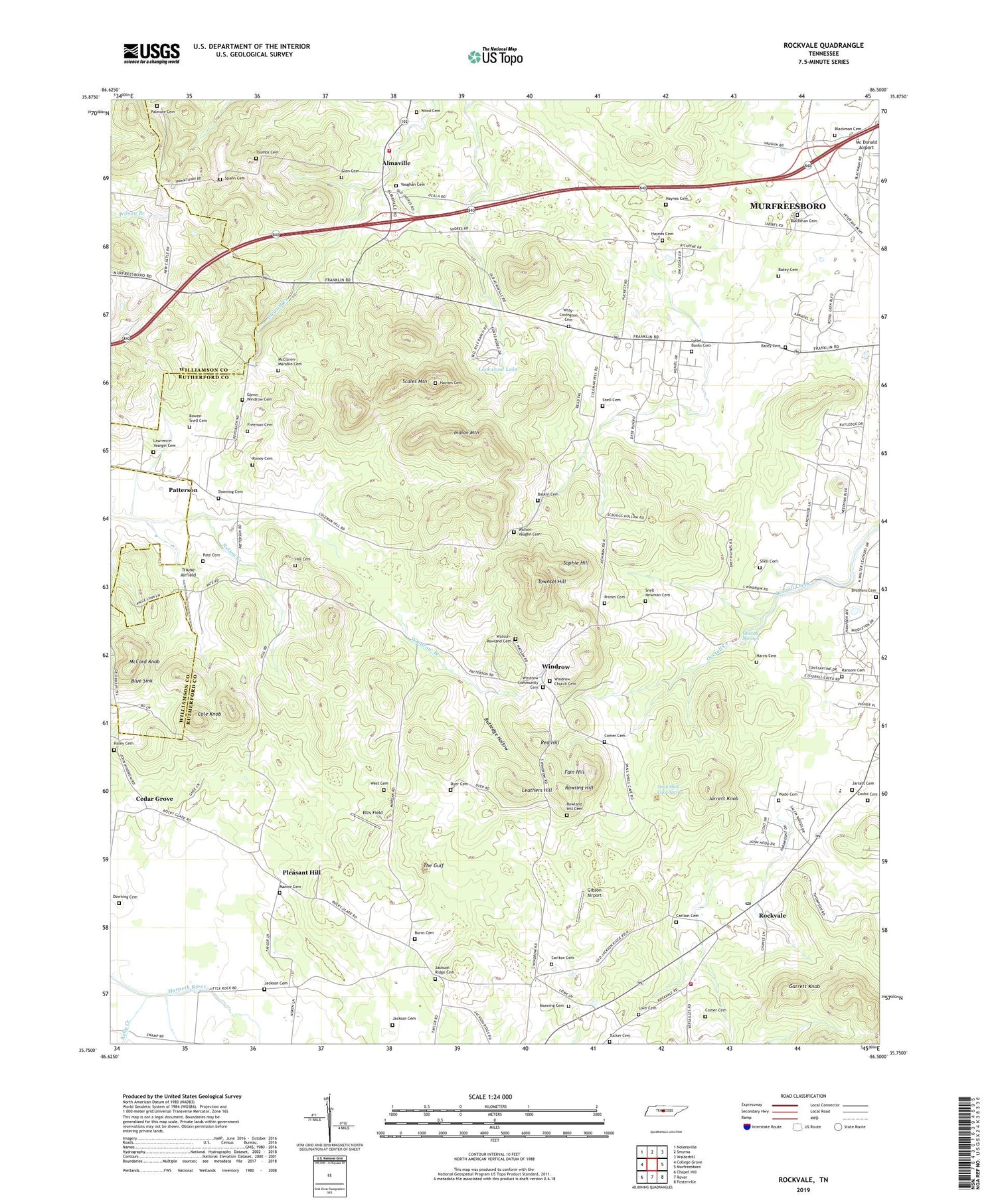 Rockvale Tennessee US Topo Map Image