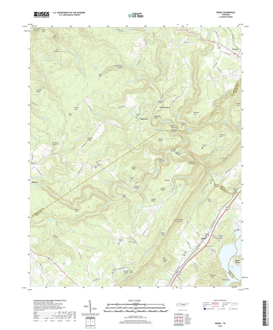 Roddy Tennessee US Topo Map Image