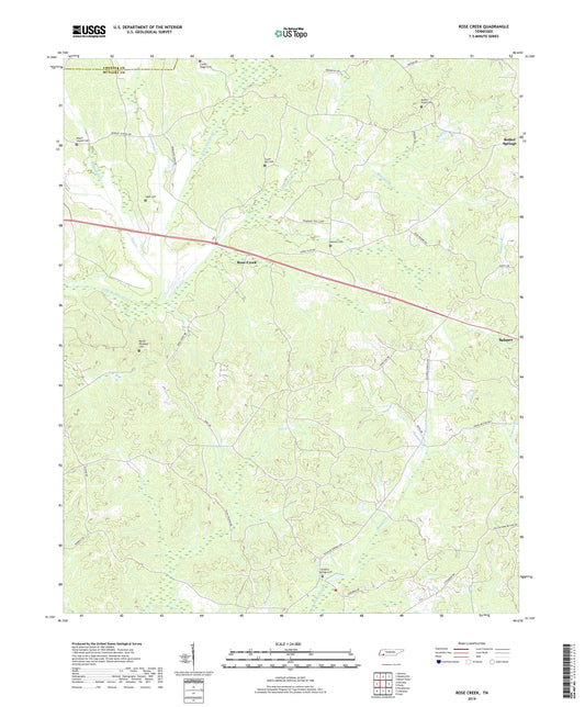 Rose Creek Tennessee US Topo Map Image