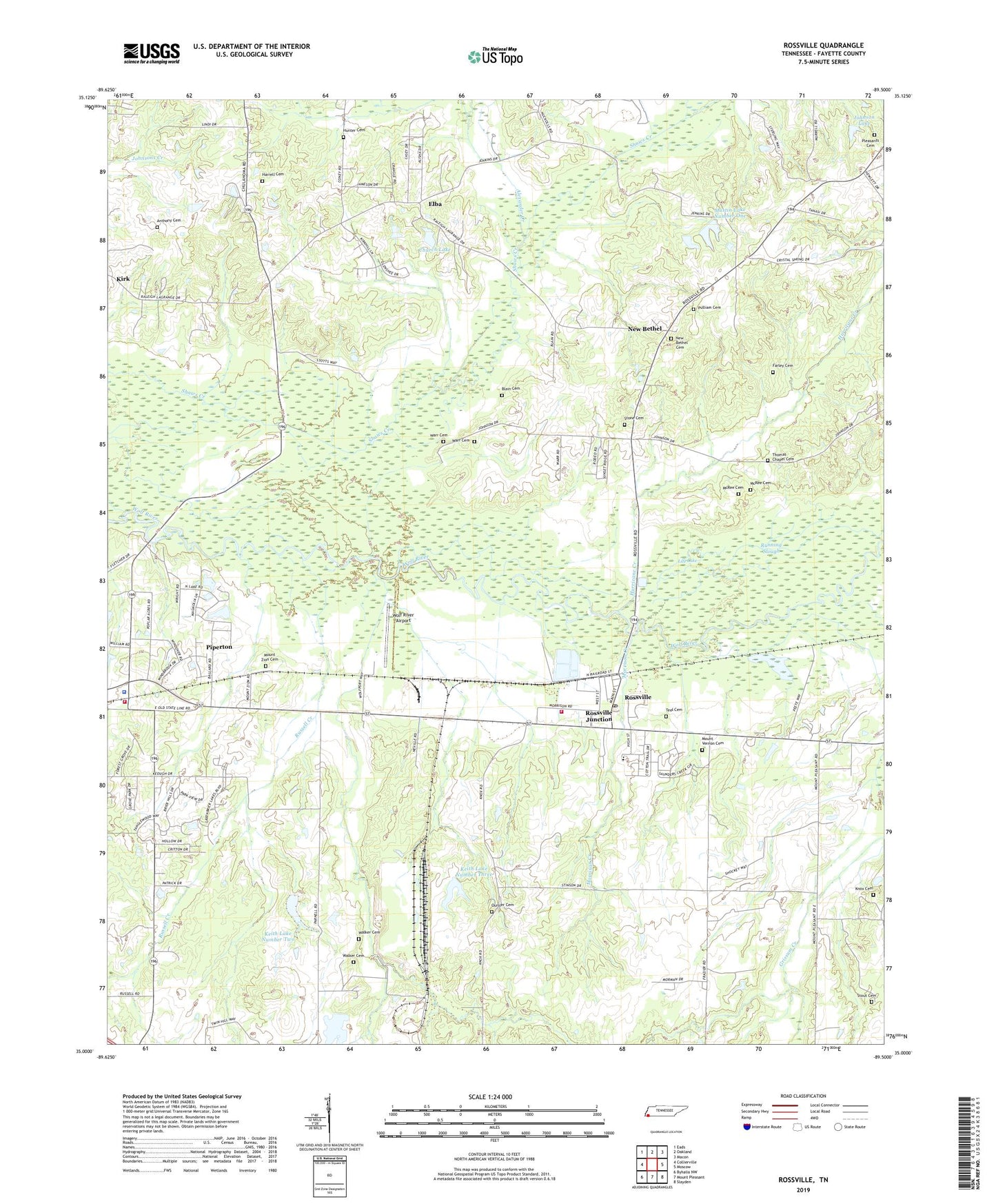 Rossville Tennessee US Topo Map Image