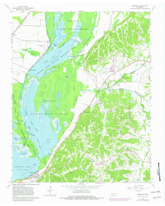 Classic USGS Samburg Tennessee 7.5'x7.5' Topo Map Image
