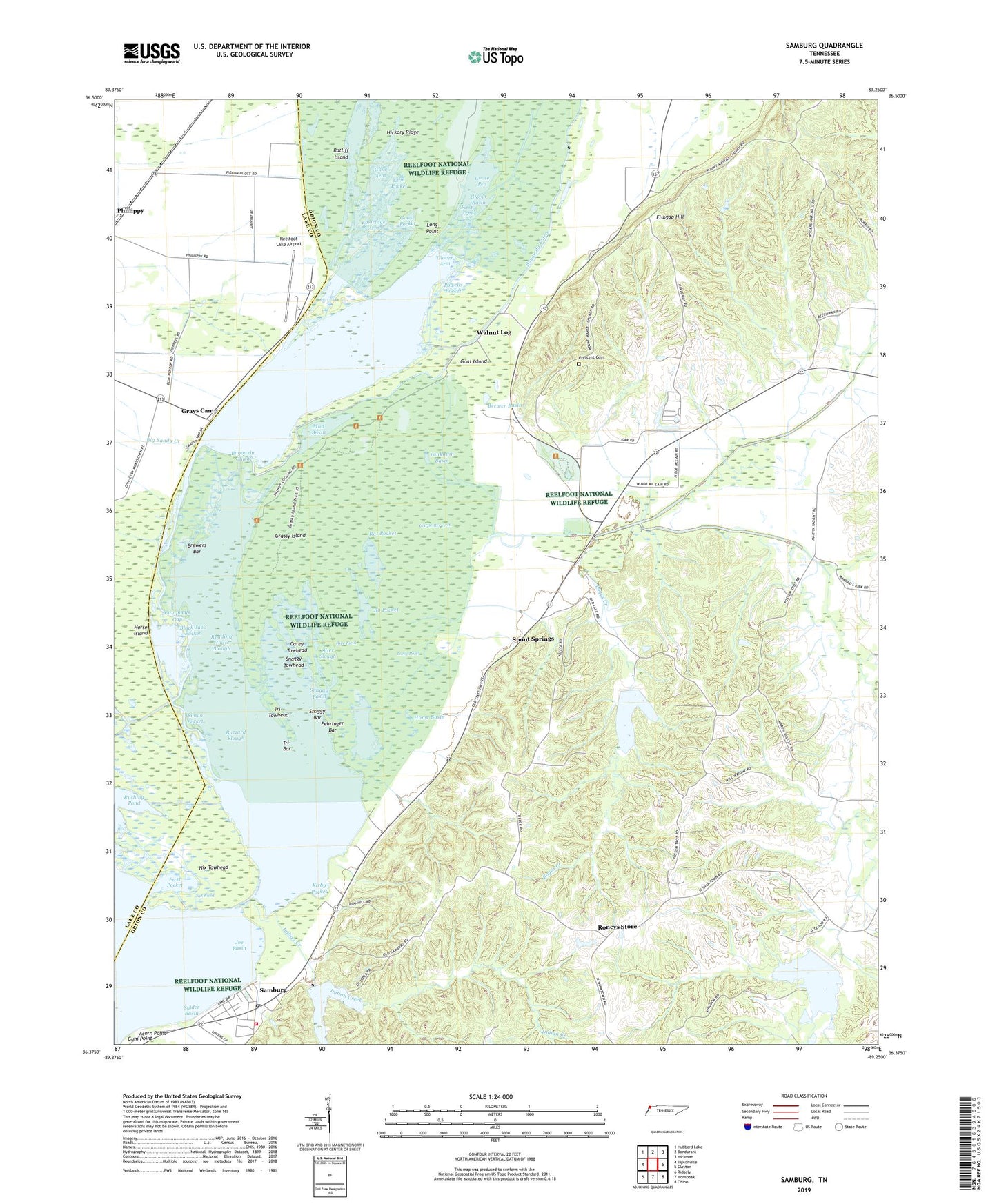 Samburg Tennessee US Topo Map Image