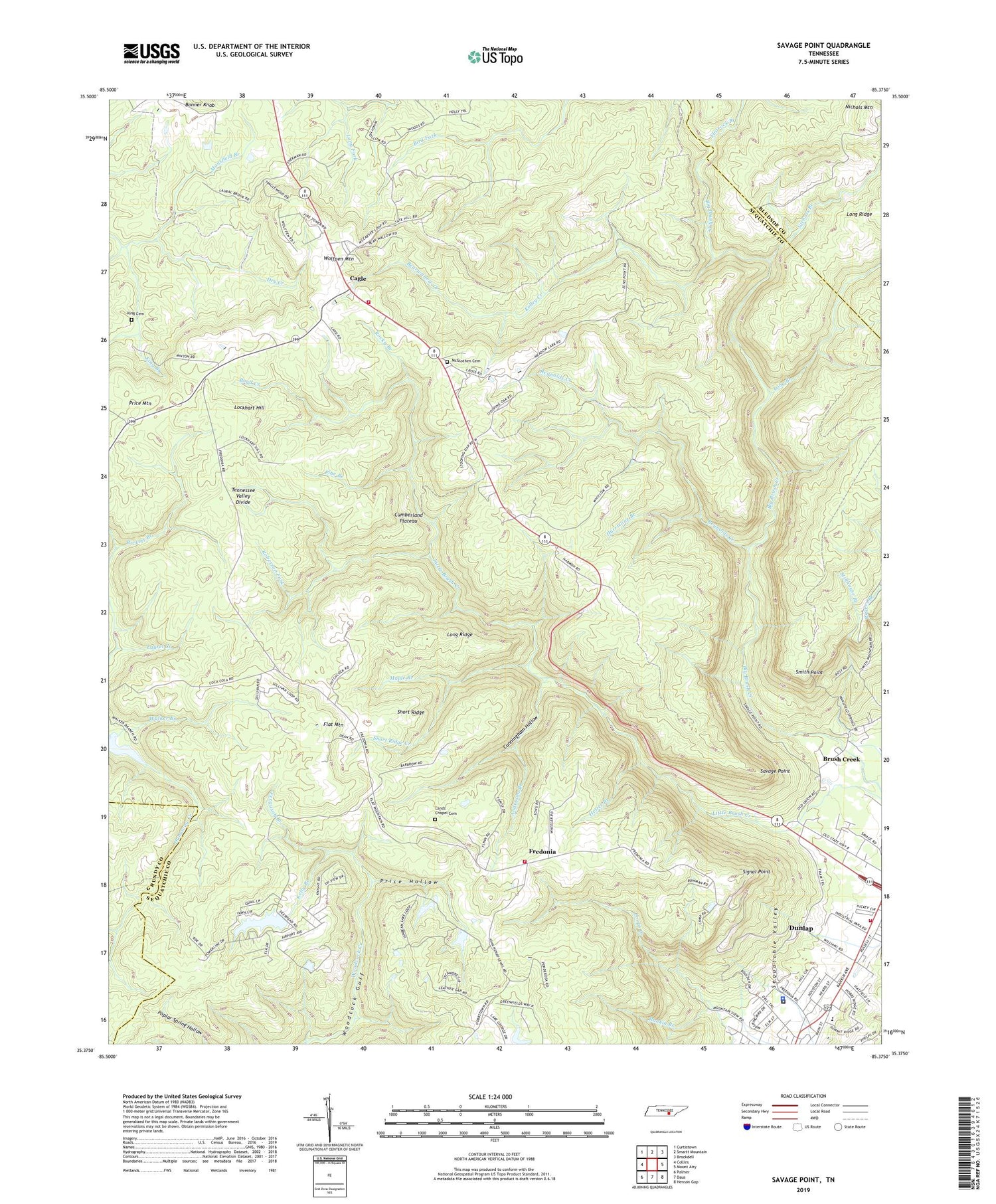 Savage Point Tennessee US Topo Map Image