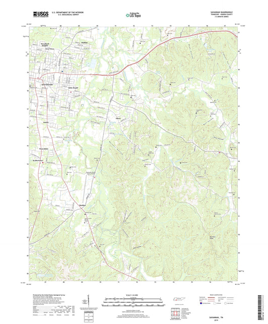 Savannah Tennessee US Topo Map Image