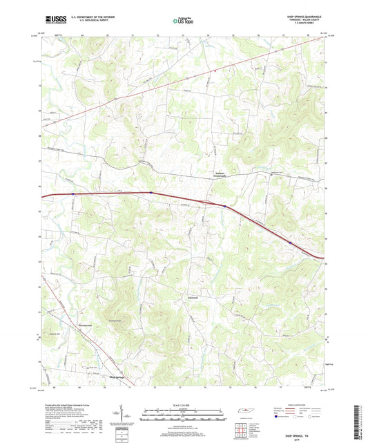 Shop Springs Tennessee US Topo Map Image