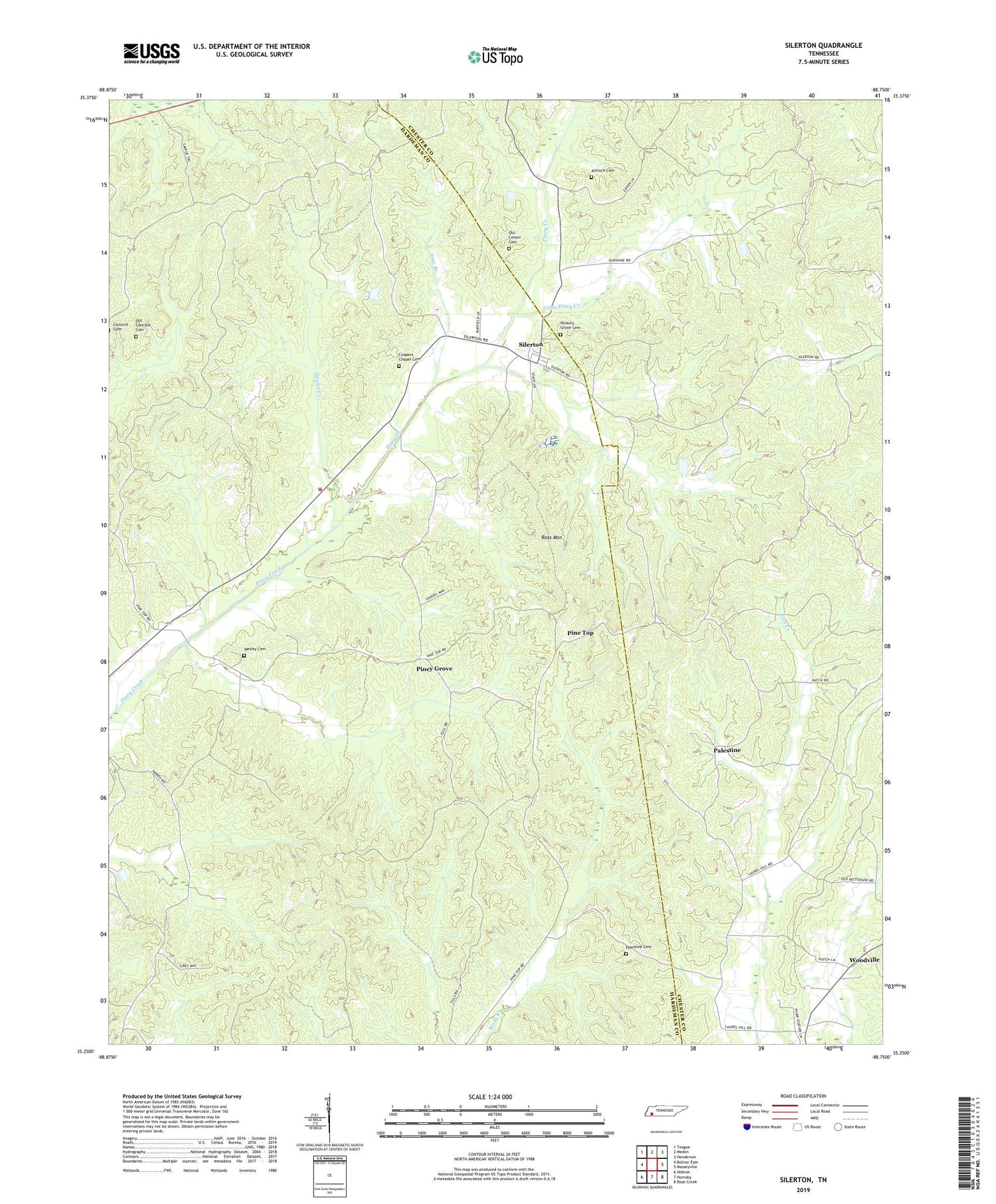 Silerton Tennessee US Topo Map Image