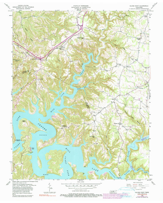 Classic USGS Silver Point Tennessee 7.5'x7.5' Topo Map Image