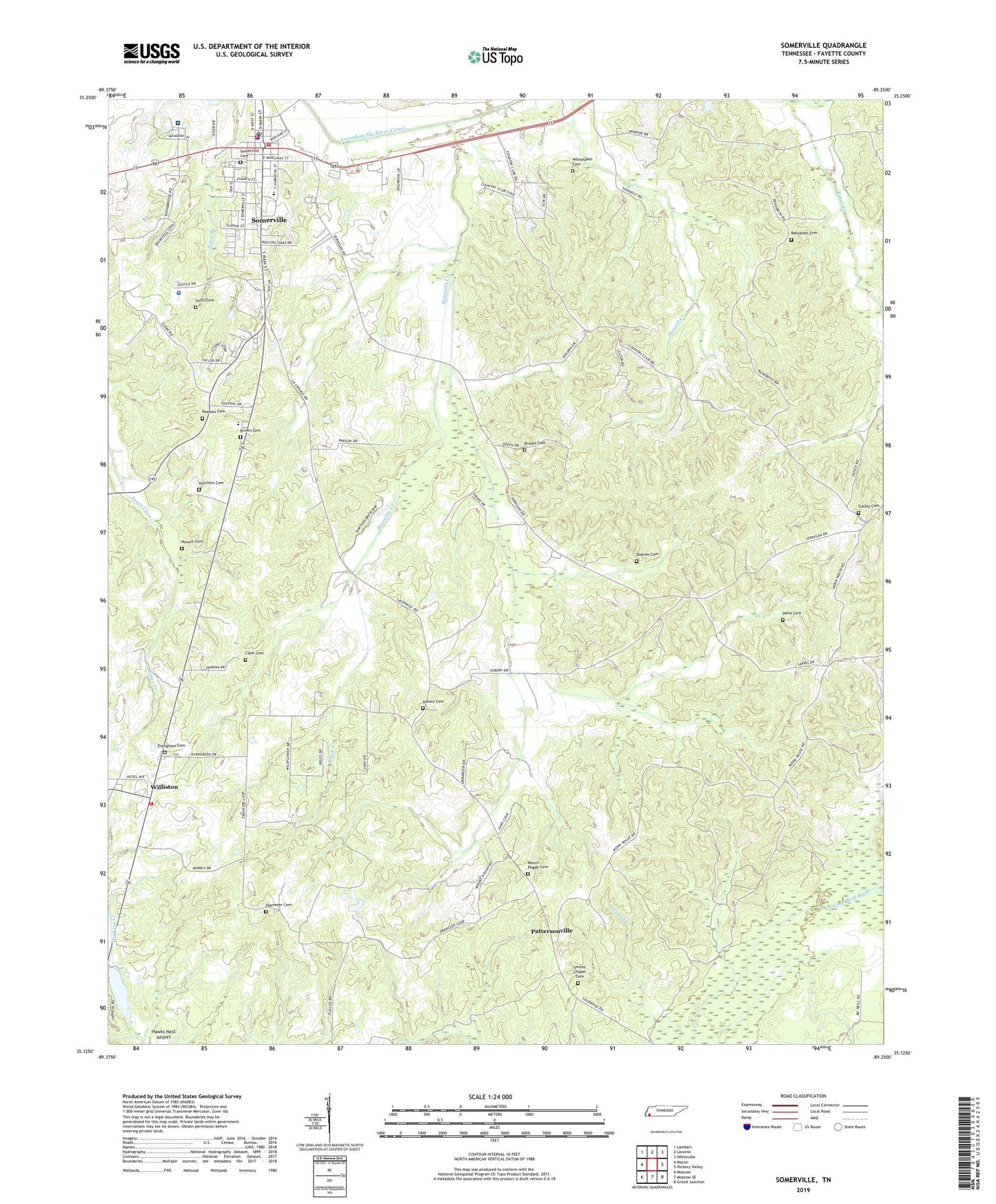 Somerville Tennessee US Topo Map Image