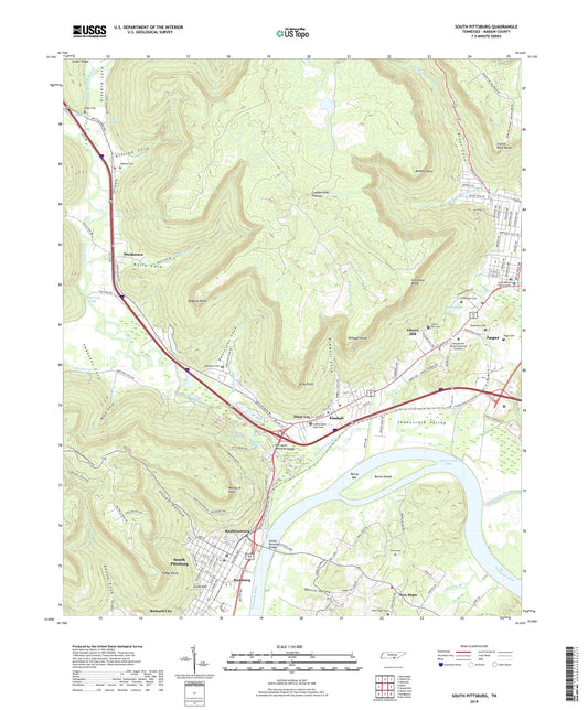 South Pittsburg Tennessee US Topo Map Image