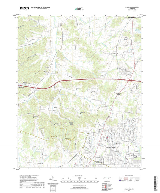 Spring Hill Tennessee US Topo Map Image