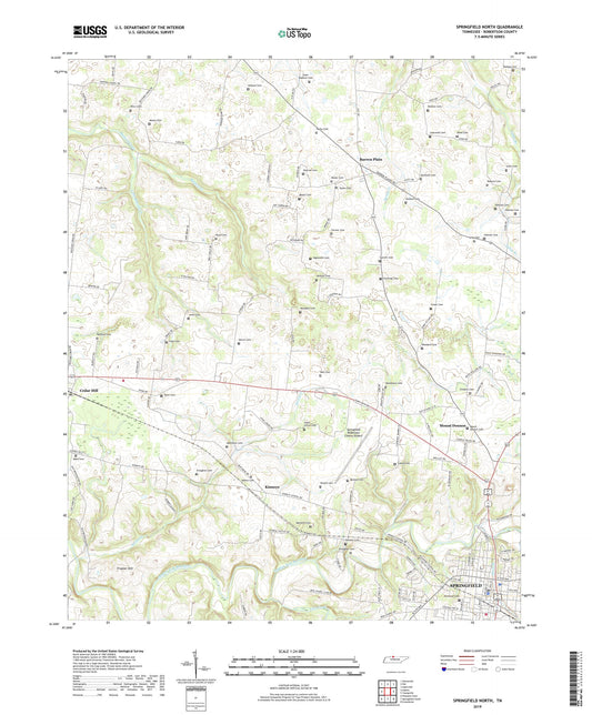 Springfield North Tennessee US Topo Map Image