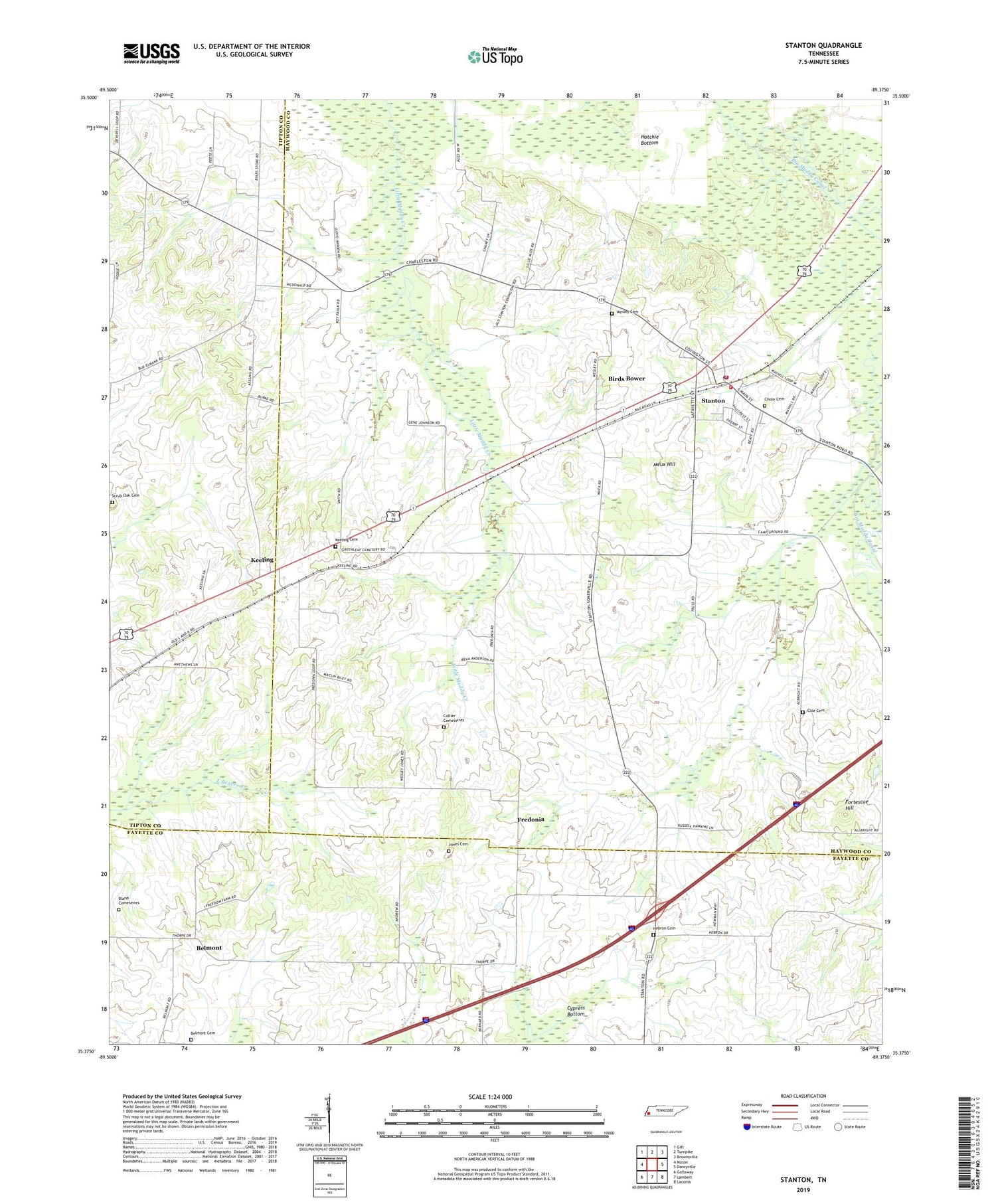 Stanton Tennessee US Topo Map Image