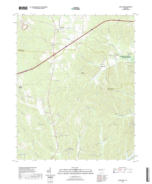 Sugar Tree Tennessee US Topo Map Image